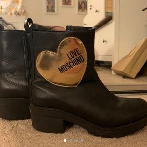 Love Moschino Heart Applique Platform Bootie